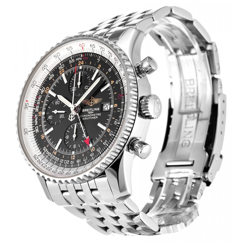 UK Steel Breitling Navitimer World A24322-46 MM