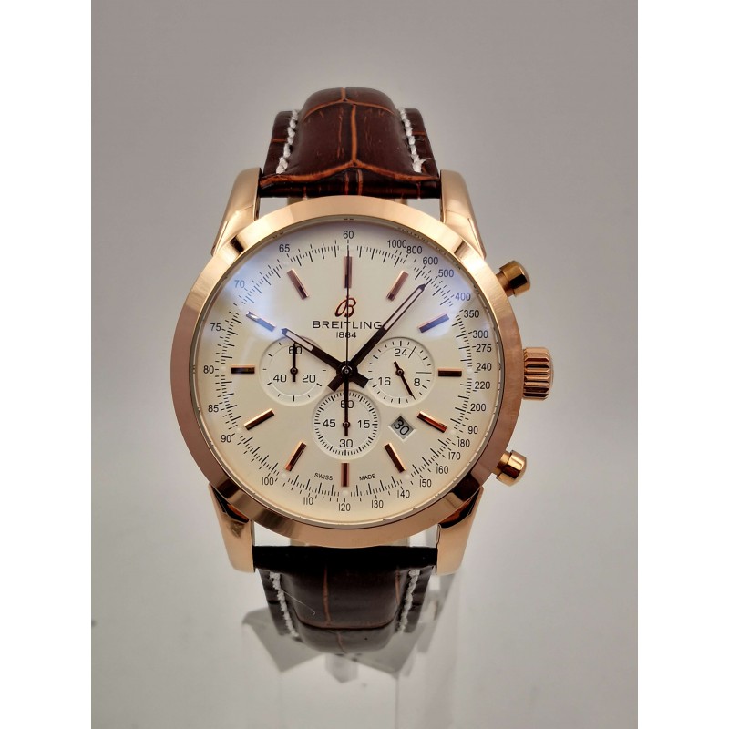 UK Rose Gold Breitling Transocean Chronograph RB0152-43 MM