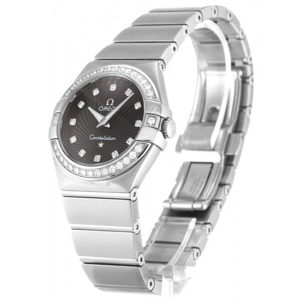 UK Steel set with Diamonds Omega Constellation Small 123.15.27.60.51.001-27 MM