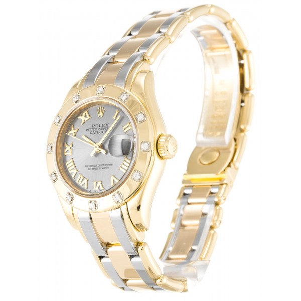 UK Yellow Gold set with Diamonds Rolex Pearlmaster 80318-28 MM