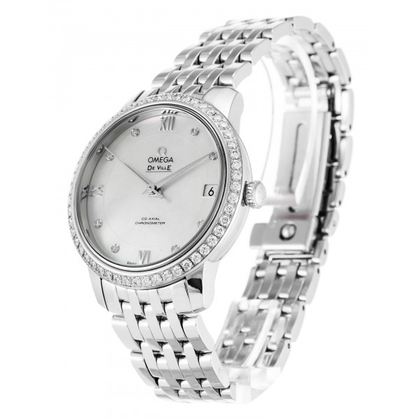 UK Steel set with Diamonds Omega De Ville Prestige 424.15.33.20.55.001-32 MM