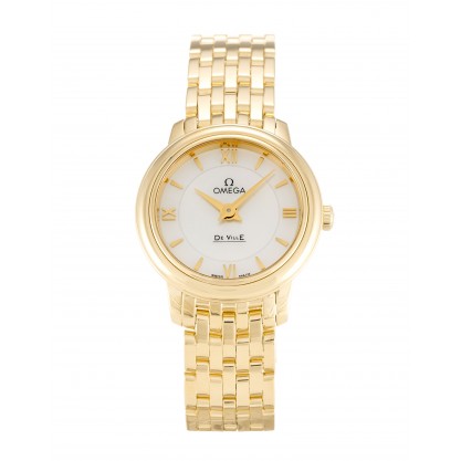 UK Yellow Gold Omega De Ville Prestige 424.50.24.60.05.001-23 MM