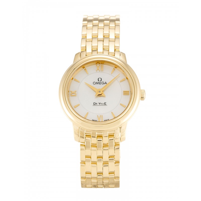 UK Yellow Gold Omega De Ville Prestige 424.50.24.60.05.001-23 MM