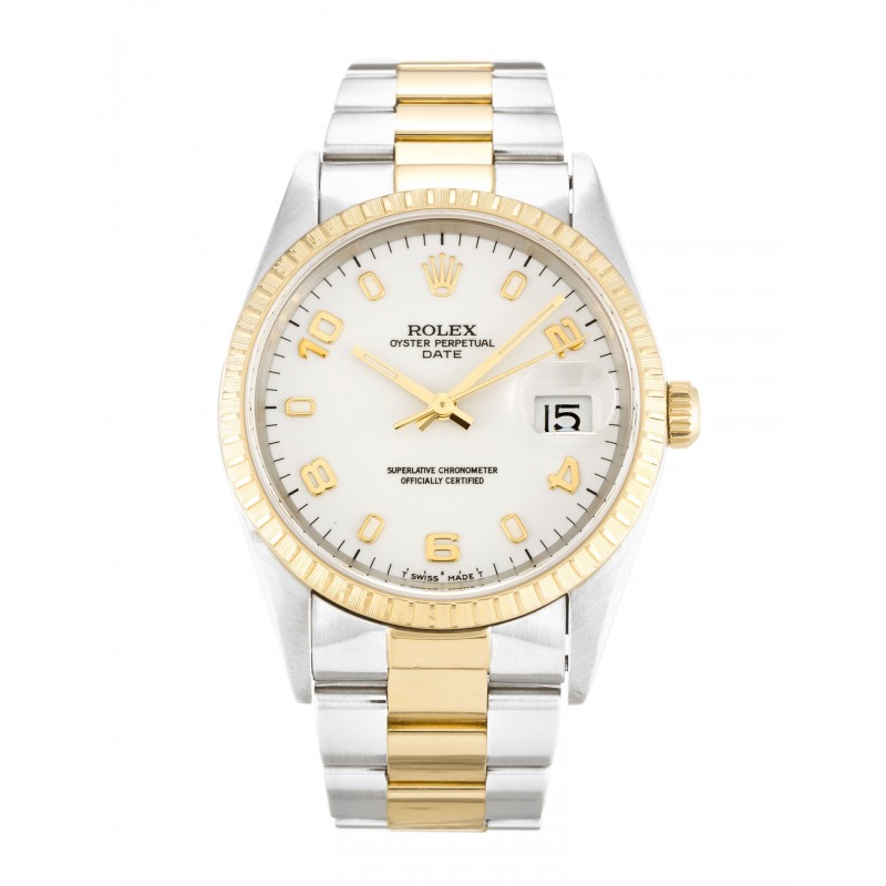 UK Yellow Gold Rolex Oyster Perpetual Date 15223-34 MM