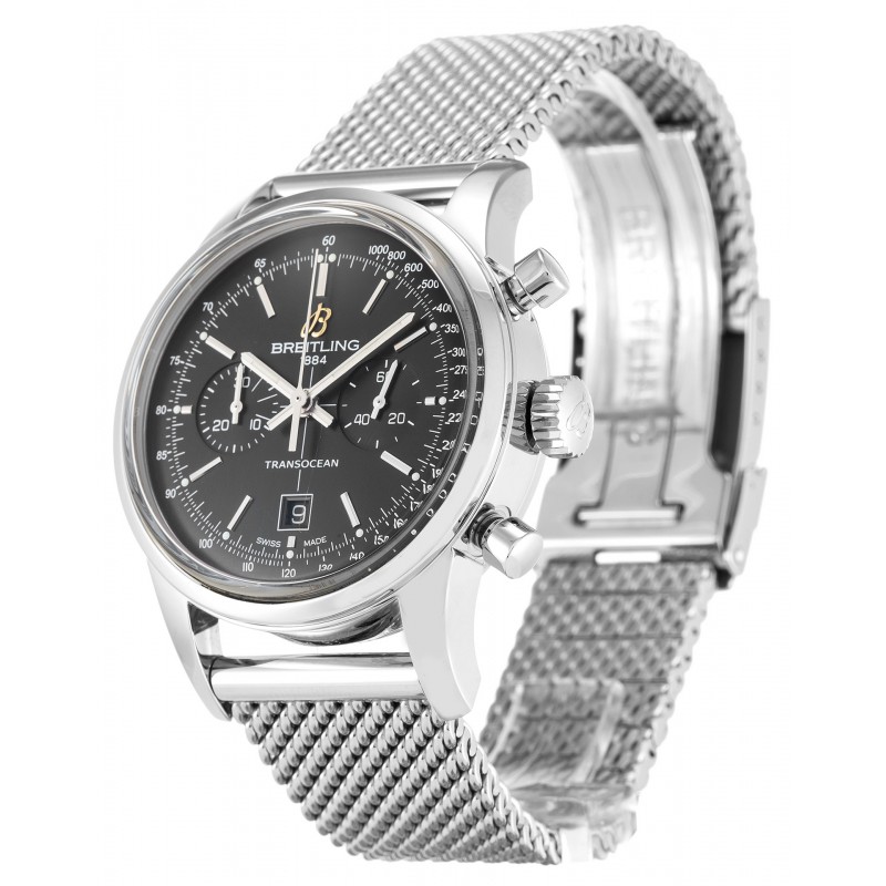 UK Steel Breitling Transocean Chronograph A41310-38 MM