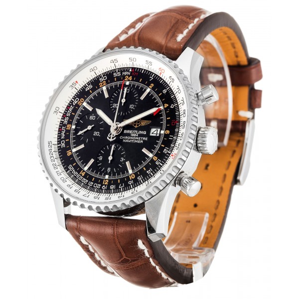 UK Steel Breitling Navitimer World A24322-46 MM