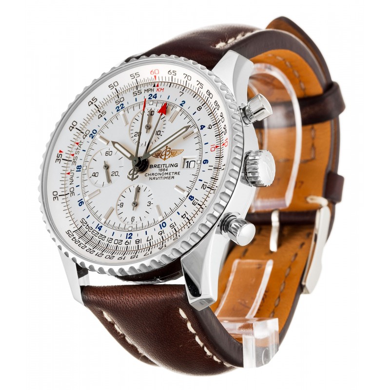 UK Steel Breitling Navitimer World A24322-46 MM