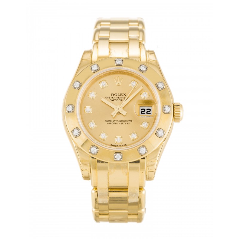 UK Yellow Gold set with Diamonds Rolex Pearlmaster 80318-29 MM