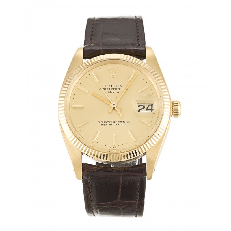 UK Yellow Gold Rolex Oyster Perpetual Date 1503-33 MM