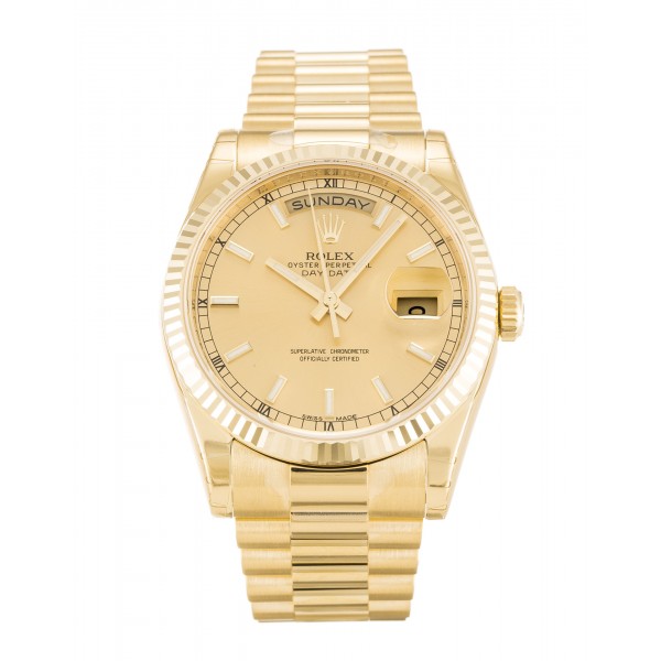 UK Yellow Gold Rolex Day-Date 118238-36 MM