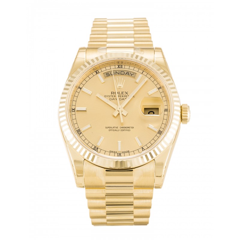 UK Yellow Gold Rolex Day-Date 118238-36 MM