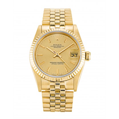 UK Yellow Gold Rolex Mid-Size Datejust 68278-31 MM