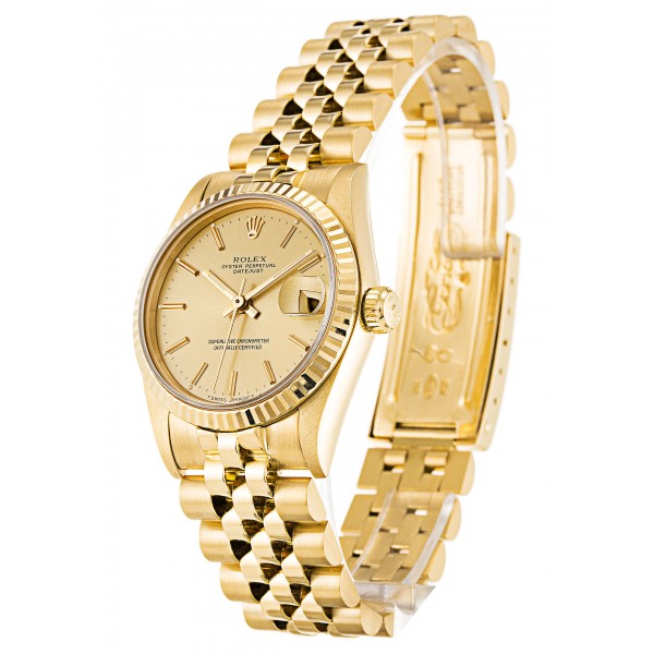 UK Yellow Gold Rolex Mid-Size Datejust 68278-31 MM