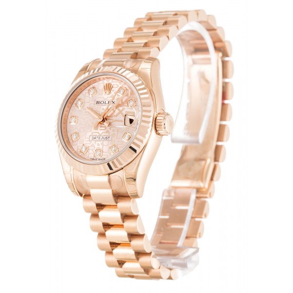 UK Pink Gold Rolex Datejust Lady 179175-26 MM