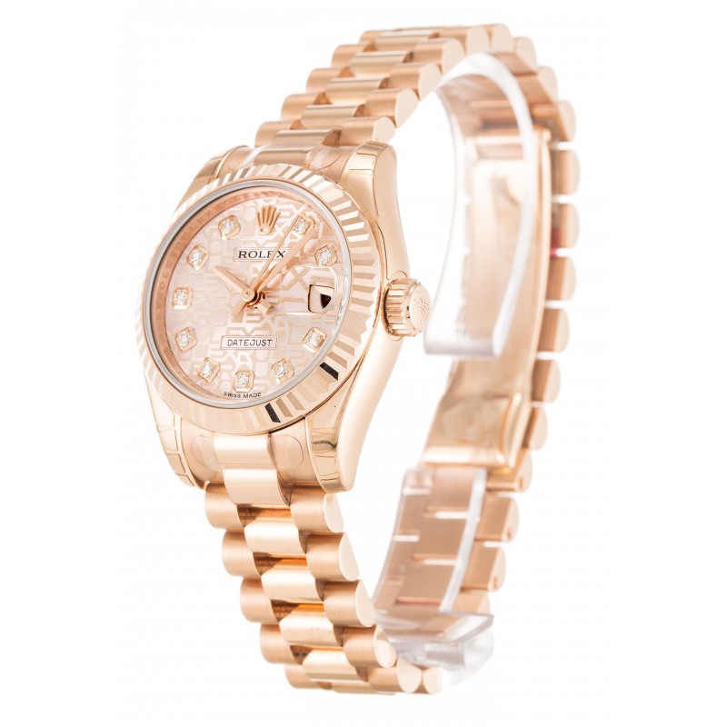 UK Pink Gold Rolex Datejust Lady 179175-26 MM