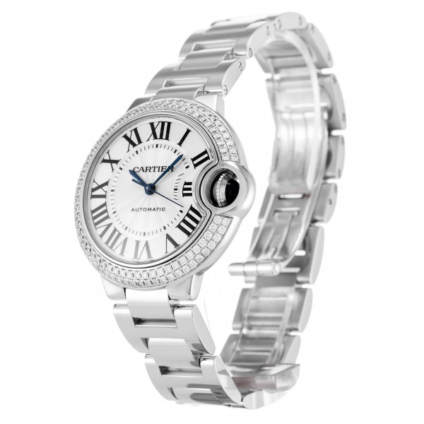 UK White Gold set with Diamonds Cartier Ballon Bleu WE902035-33 MM