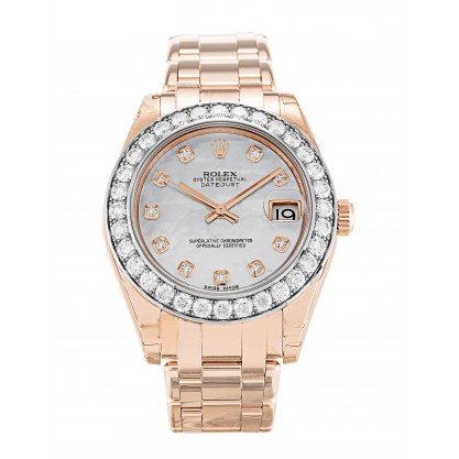 UK Rose Gold set with Diamonds Rolex Pearlmaster 81285-34 MM