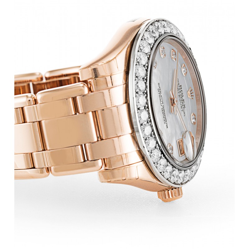 UK Rose Gold set with Diamonds Rolex Pearlmaster 81285-34 MM