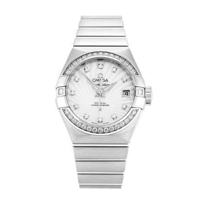 UK Steel set with Diamonds Omega Constellation Ladies 123.15.27.20.55.001-27 MM