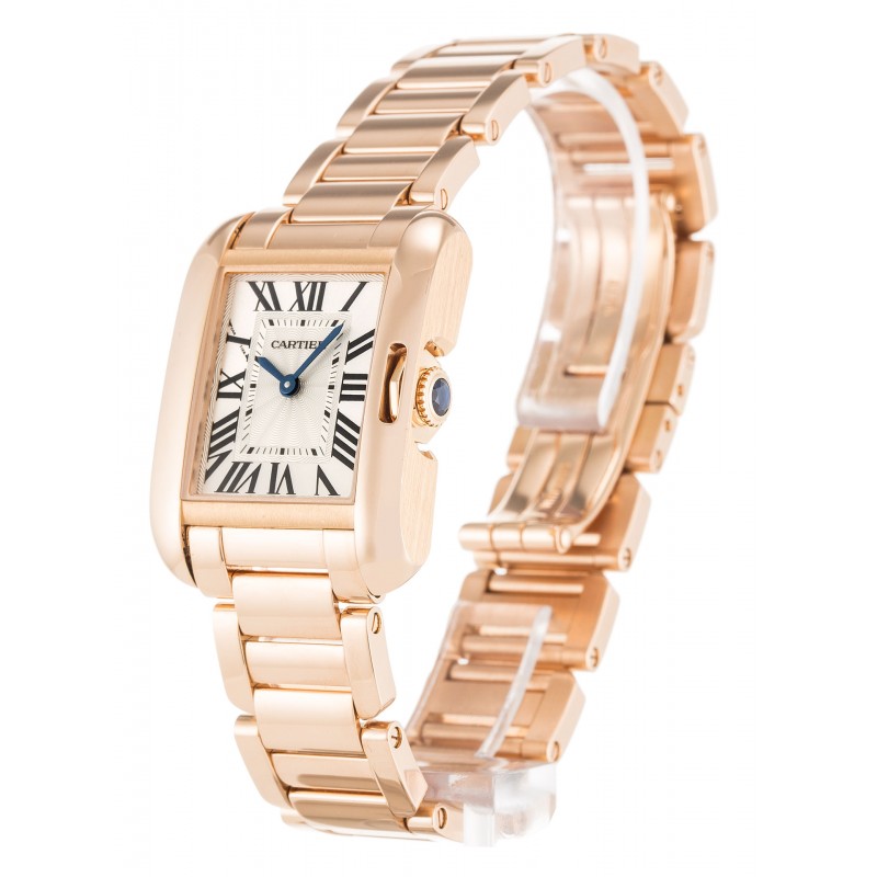 UK Rose Gold Cartier Tank Anglaise W5310013-23 MM