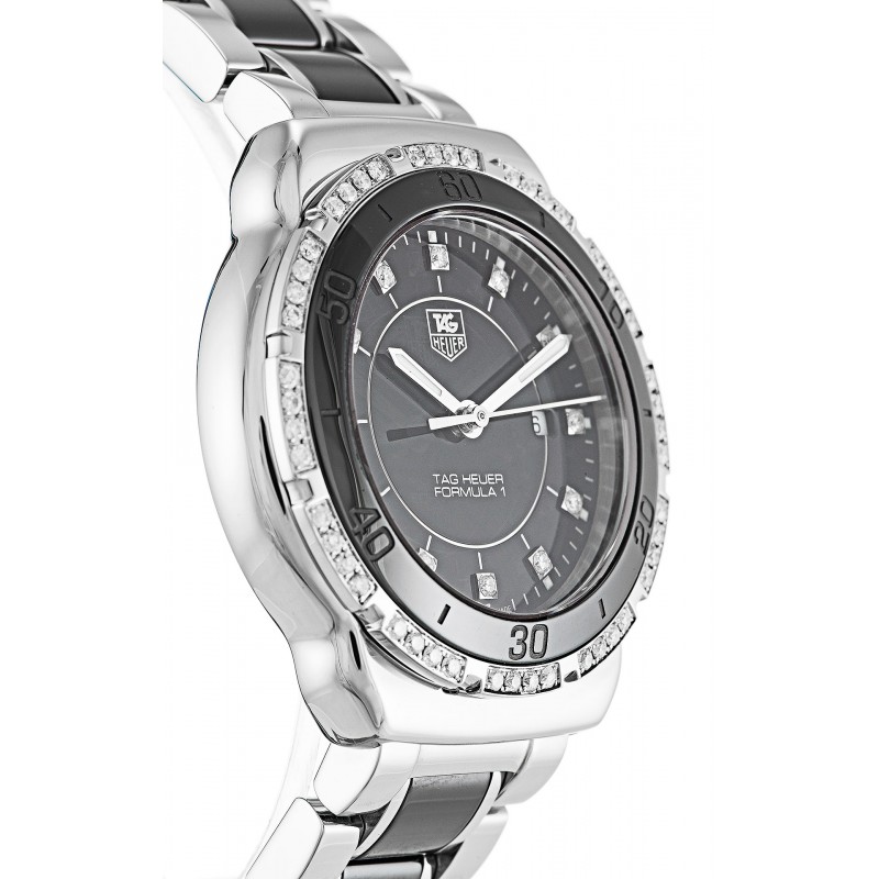 UK Ceramic - Black & Steel set with Diamonds Tag Heuer Formula 1 Sparkling WAH1312.BA0867-32 MM