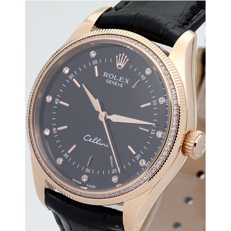 UK Yellow Gold set with Diamonds Rolex Cellini 4233/8-25 MM