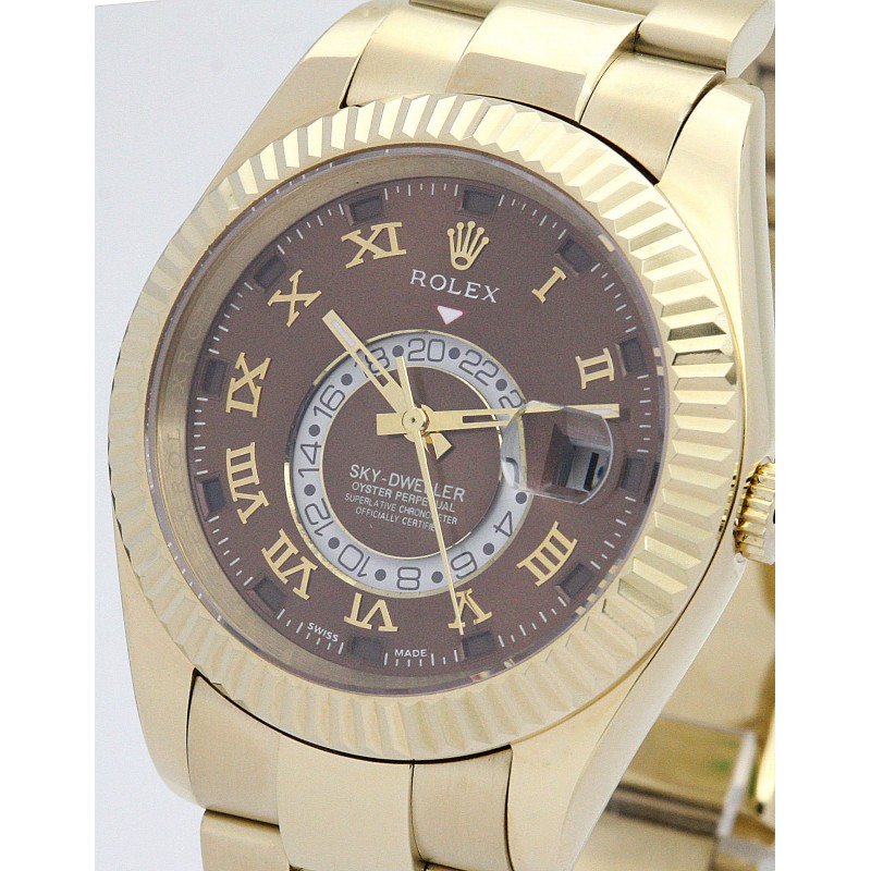 UK Yellow Gold Rolex Sky-Dweller 326938-42 MM