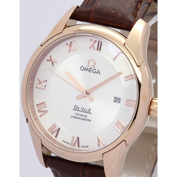 UK Rose gold Steel Omega De Ville Hour Vision-41 MM