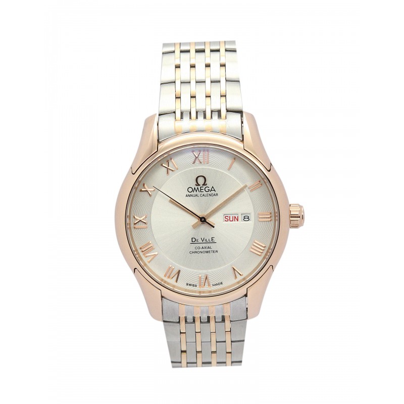 UK Rose Gold Steel Omega De Ville Hour Vision-41 MM