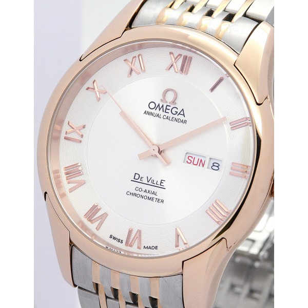 UK Rose Gold Steel Omega De Ville Hour Vision-41 MM