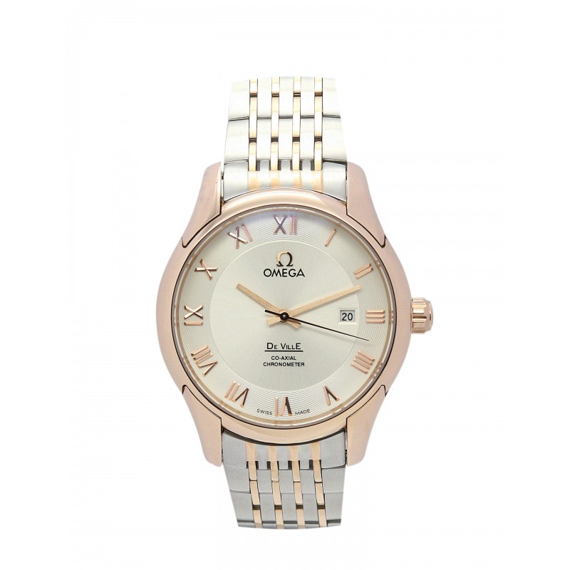 UK Rose Gold Steel Omega De Ville Hour Vision-41 MM