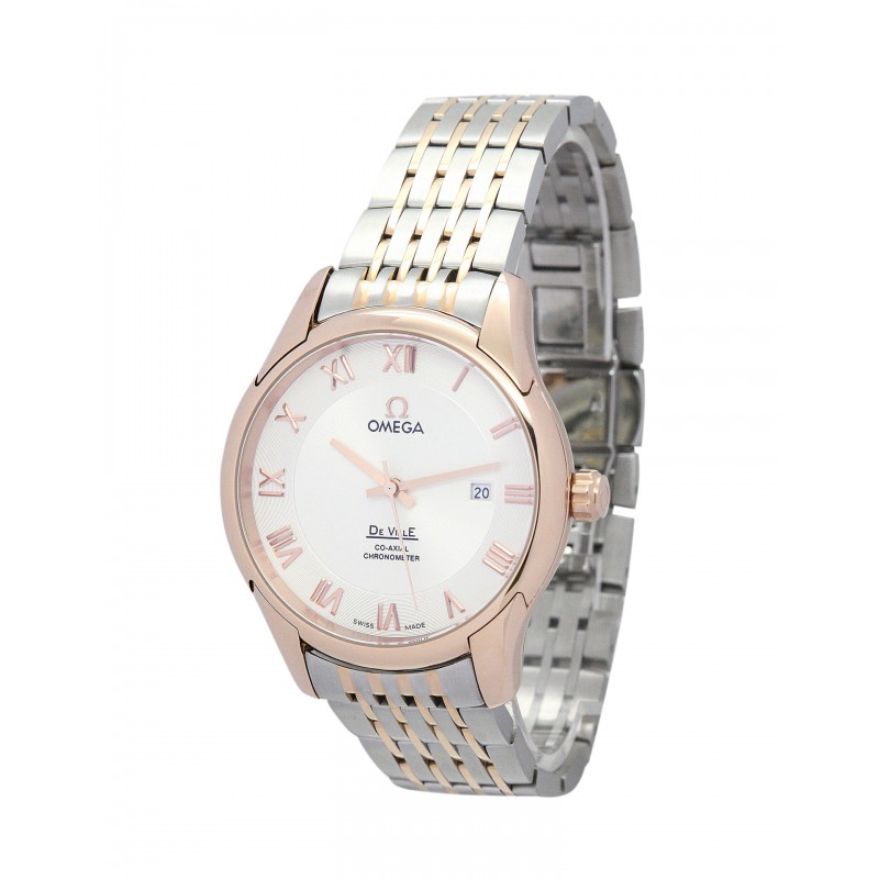 UK Rose Gold Steel Omega De Ville Hour Vision-41 MM