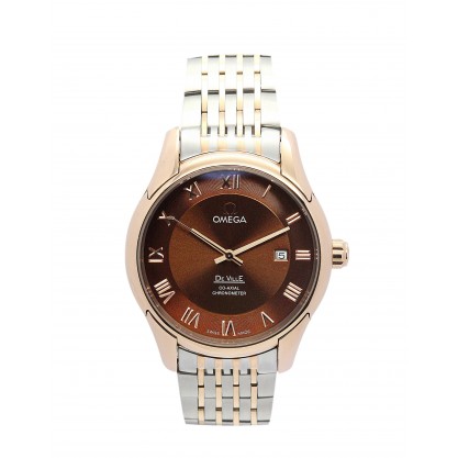 UK Rose Gold Steel Omega De Ville Hour Vision-41 MM