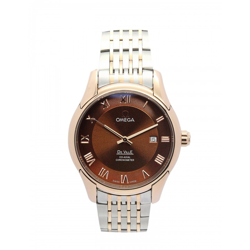 UK Rose Gold Steel Omega De Ville Hour Vision-41 MM