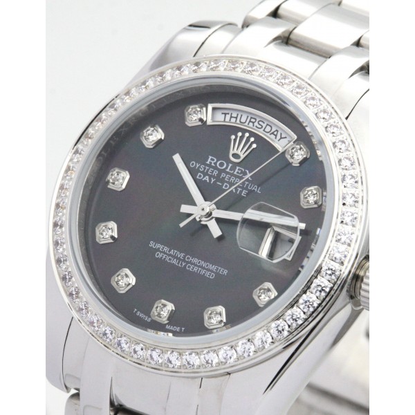 UK Platinum set with Diamonds Rolex Day-Date 118346-36 MM