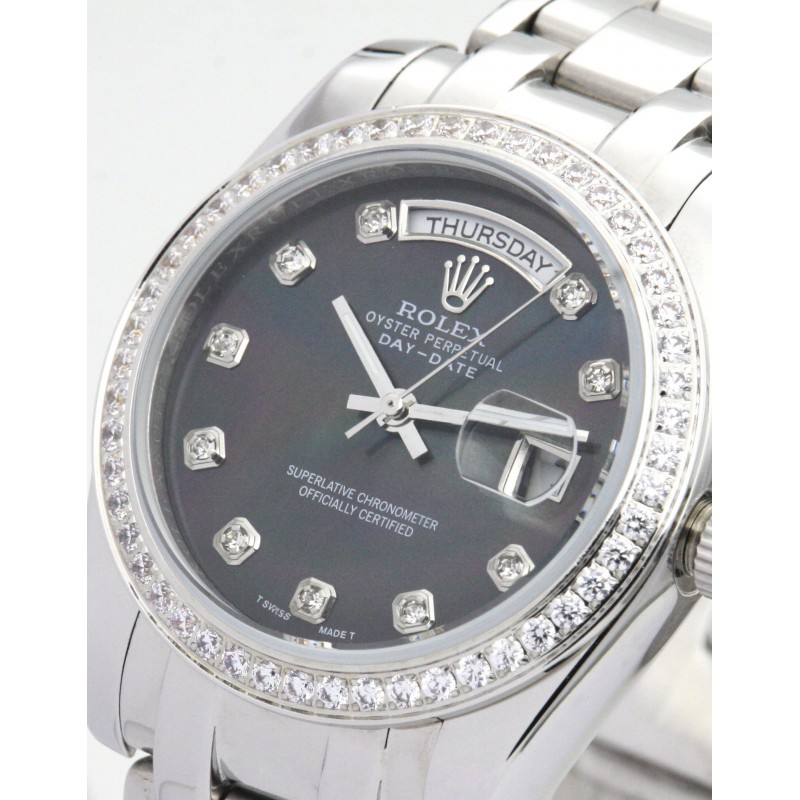 UK Platinum set with Diamonds Rolex Day-Date 118346-36 MM